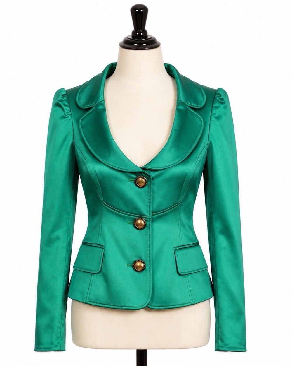 Dolce & Gabbana D&G Only Under 40 Green Satin Blazer Jacket IT 40 US 4